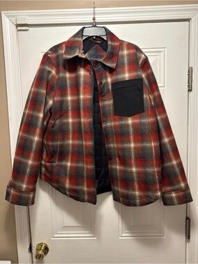 Pendleton Red Plaid Lightweight Jacket with Black Chest Pocket